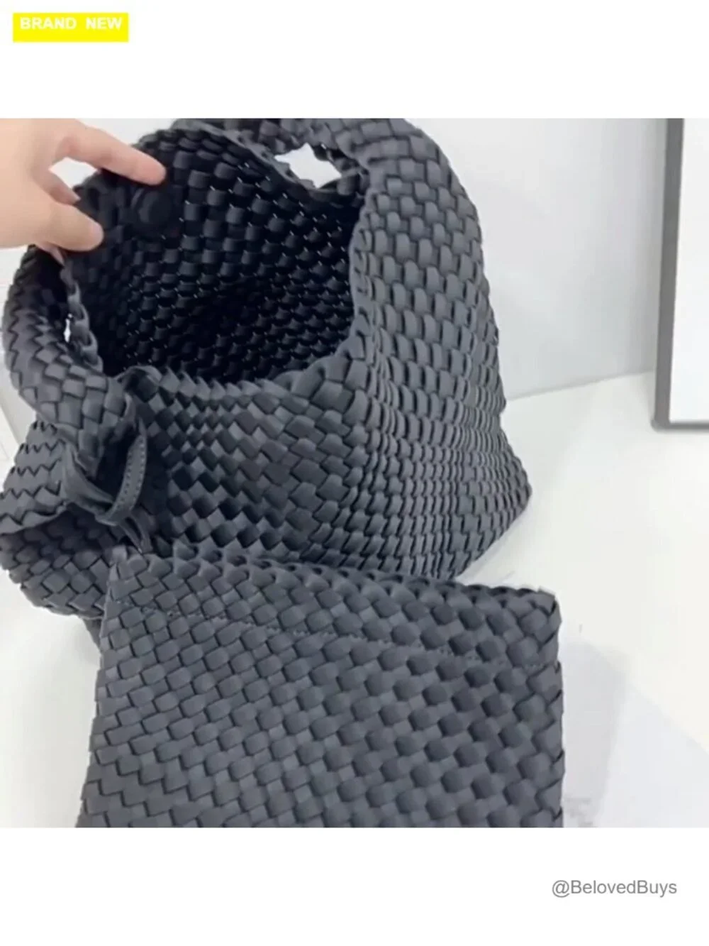Handwoven Faux Suede Hobo Tote Bag with Adjustable Shoulder Strap